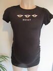 NEW LOOK MATERNITY CLASSIC BLACK HONEY BEE RUCHED T-SHIRT TOP SIZE 8