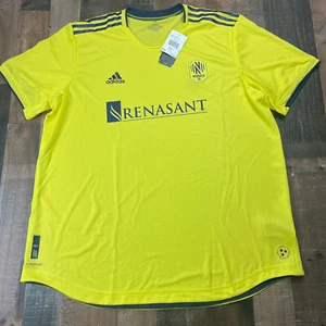Adidas 2020-21 Nashville SC Home Authentic Soccer Jersey 2XL FS9776 Neon Yellow - Picture 1 of 12