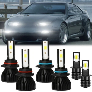 For Nissan 300ZX 1990-1996 6000K LED Headlight High Low + Fog Lights Bulbs Combo - Picture 1 of 14