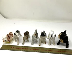 Set of 7 Made in Japan Dog Figurines - Vintage Collection of Breeds - Picture 1 of 13