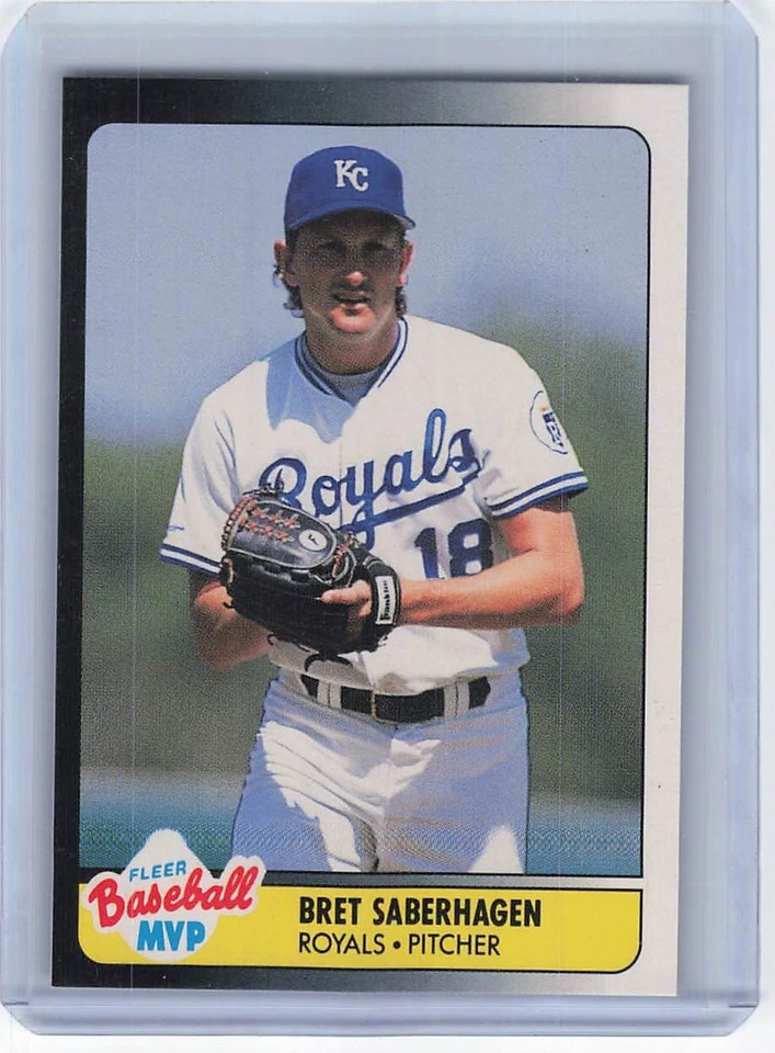 1990 Fleer Baseball MVP - #32 Bret Saberhagen - Image 1 of 2