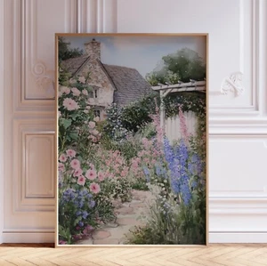 Garten Blumen Landschaft Wandbild Kunstdruck - Bild 1 von 6