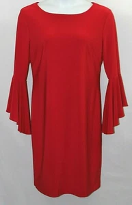 Frank Lyman rotes Strickkleid Glockenärmel gefüttert Stretch US 16 neu mit Etikett #175037 - Bild 1 von 7