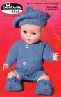 Dolls clothes knitting pattern for 12" 14" &16" doll.   (V Doll 113)