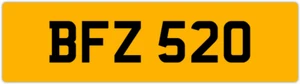 BFZ 520 B 3x3 DATELESS PRIVATE NUMBER PLATE BEC BEK BRY BEN BOB BAZ BIL BAS BON - Picture 1 of 2