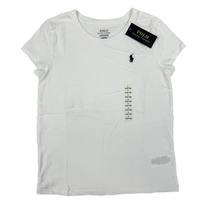 *MINOR DEFECT* Polo Ralph Lauren Girl's Crewneck T-Shirt - White - Size: L 12/14 - Picture 1 of 4