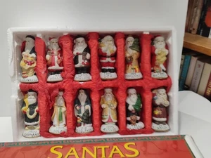 Vintage Weihnachtsmänner aus aller Welt handbemalt Erbstück Porzellan 12er Set - Bild 1 von 14
