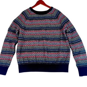 Vintage Gap Fair Isle Knit Sweater Mens Large Merino Wool Colorful Pullover Y2K - Picture 1 of 7