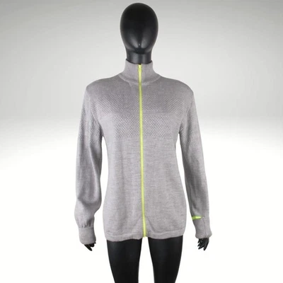 MADS NORGAARD COPENHAGEN Women's 100% Pure Wool Full Zip Grey Knit Cardigan L - Image 1 of 4