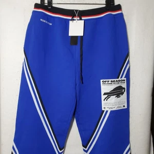 Buffalo Bills Pants Mens Large Blue NFL Football Fleece Joggers Patch Striped - Picture 1 of 23