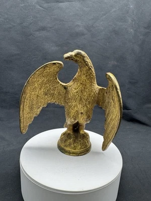 Винтажный расписной латунный орел архитектурный наконечник для флагштока - Изображение 1 из 4