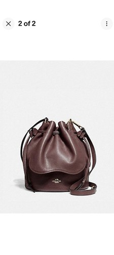 BORSA COACH PETALO NUOVA CON ETICHETTE RICAMO FLOREALE PELLE DI CIOTTOLI IN BELLISSIMO SANGUE DI BUE