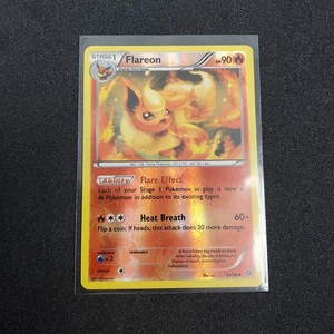 Juego de cartas coleccionables Pokémon Flareon 13/98 orígenes antiguos conjunto holograma inverso poco común - Imagen 1 de 2