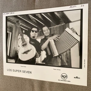 Foto stampa Los Super Seven 8x10". Cesar Rosas, Flaco Jimenez. - Foto 1 di 2