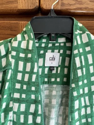 Cabi Circuit Jacket Style #6025 Green White Plaid Size Small - Image 1 of 3