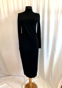 Kit and Ace Black Mock Neck Midi Knit Dress - Size 2 Small NWOT - Picture 1 of 5