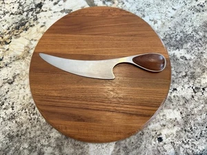 DANSK TEAKHOLZ KÄSE/WURSTWAREN BRETT MIT MESSER VIVIANNA TORUN Vintage - Bild 1 von 5