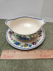 MASON'S REGENCY PLANTAGE KOLONIALE SAUCIERE ODER SOSSENSCHÜSSEL MIT UNTERTELLER 7" - Bild 1 von 7