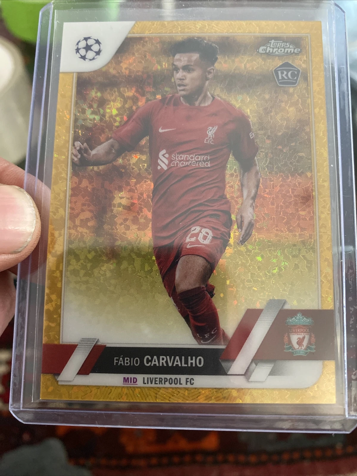2023 Topps Chrome UEFA Fabio Carvalho RC GOLD /50 SSP Liverpool Portugal