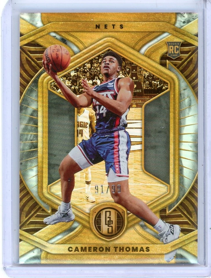 Cameron Thomas 2021-22 Chronicles Gold Standard Rookie # 91/99 Nets - Image 1 of 2