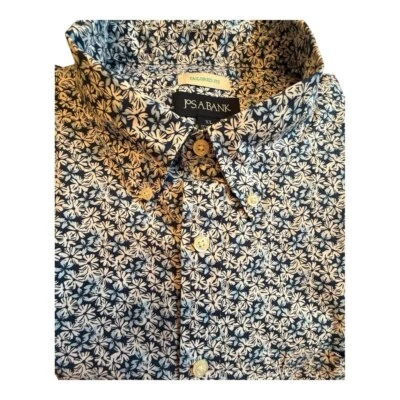 Jos para hombre nuevo con etiquetas. A. Camisa Bank Floral Botón Ajuste A Medida, XL, Azul Foto 1 de 4