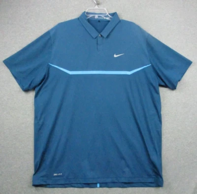 Camisa Nike Tiger Woods XXL Hombre Azul Rendimiento Golf Manga Corta Foto 1 de 4