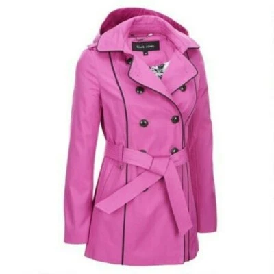 NWT Wilson Leather Orchid Fabric Hooded Double Breasted Trench Coat Women S - Image 1 of 4