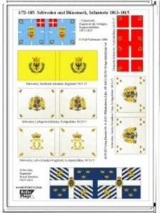 BANDIERE X SOLDATINI 1/72 - FLAGS Sweden and Denmark, Infantry 1813-1815 - Imagen 1 de 1