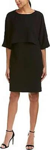 Adrianna Papell Dolman Ärmel Stretch Krepp Etui Schwarz 4 Kleid Neu - Bild 1 von 4