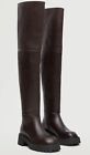 MANGO womens new in box over knee brown leather  boots uk Size 4.5 eu 37.5  New