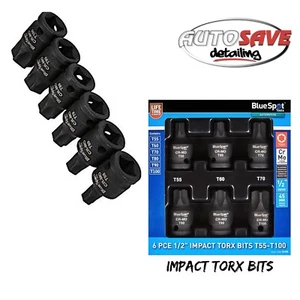 BlueSpot - 6PCE 1/2" IMPACT TORX BITS T55-T100 - Picture 1 of 1