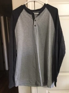 Men's The Foundry Long Sleeve Henley--Two-Toned Gray--See Description for Size - Picture 1 of 2