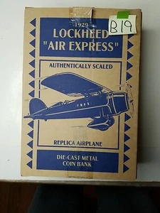 1929 JC Penny Lockheed Air Express Diecast Metal Coin Bank Replica Airplane - Picture 1 of 12