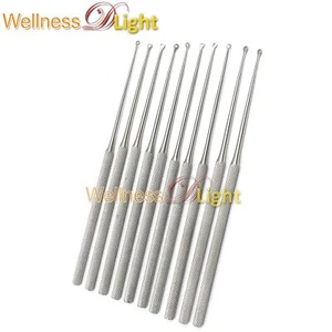Instrumentos veterinarios rectos contundentes de 6,5" curetas con oreja buck #2 10 piezas - Imagen 1 de 3