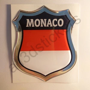 Aufkleber Monaco Kfz-Aufkleber Emblem Flagge 3D Fahne Harz Gewölbt - Picture 1 of 3