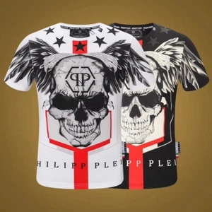 Philipp Plein Tony Kelly World T-shirt Black/White Round Neck Authentic BNWT - Picture 1 of 10