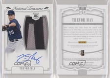 2015 National Treasures Material Signatures Silver /99 Trevor May Rookie Auto RC