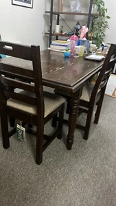 wooden stable dining table with 4 chairs - Picture 1 of 1