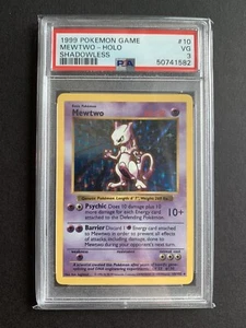 Pokémon Mewtwo Base Set Holo Unlimited 10/102 Shadowless PSA 3 (50741582) - Bild 1 von 2