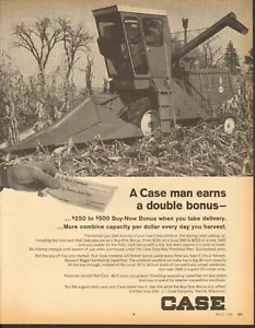 1968 LARGE Print Ad of Case 660 Farm Tractor Corn Combine - Picture 1 of 2
