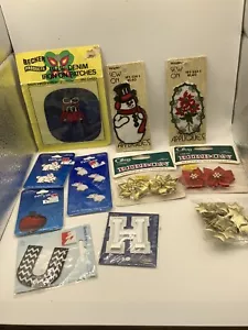 11 MIXED IRON on SEW patches patch lot Appliques VW Beetle Lamb Duck Christmas - Picture 1 of 11