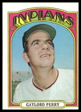 1972 Topps #285 Gaylord Perry HOF Cleveland Indians EX-EXMINT SET BREAK!