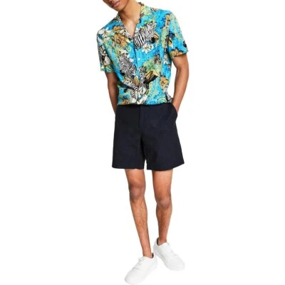 INC Hombres Cambray 7 Entrepiernas Frente Plano Profundo Negro Talla 36 Foto 1 de 3