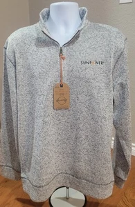 Wetterfestes Sweatshirt 1/4-Reißverschluss Herren Large grau Langarm neu mit Etikett Sunpower Logo - Bild 1 von 10
