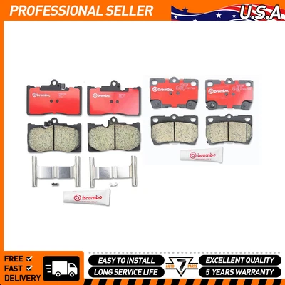 Front + Rear Ceramic Brake Pads - Brembo Premium OE For Lexus IS350 GS350 GS460 - Image 1 of 4