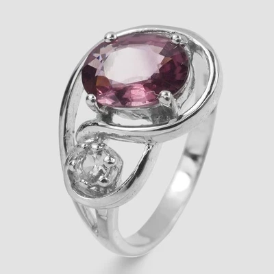 925 Sterling Silver Pink Tourmaline 1.24Ct Handmade Gemstone Rings Size 6.25 - Image 1 of 4
