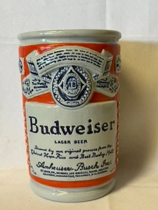 Budweiser Label Stein 1976 CS18 Vase Variante Ceramarte Brasilien 6 1/2" - Bild 1 von 6