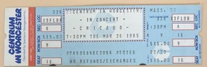Chicago 1985 unbenutzte Konzertkarte 26.03.85 Worcester Centrum - Bild 1 von 1