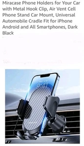 Phone Holders for Your Car with Metal Hook Clip, Air Vent Cell Phone Stand Ca... - Picture 1 of 4