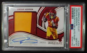 🌟 JORDAN ADDISON - 2023 Panini Immaculate Jumbo Jersey AUTO SP RC /65 - PSA 10 - Picture 1 of 2